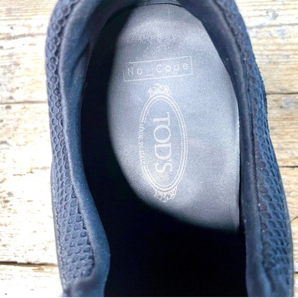 TOD’S No Code Black Leather & Suede Men Athletic Slip On Sneaker US10.5 UK9 - Picture 16 of 16